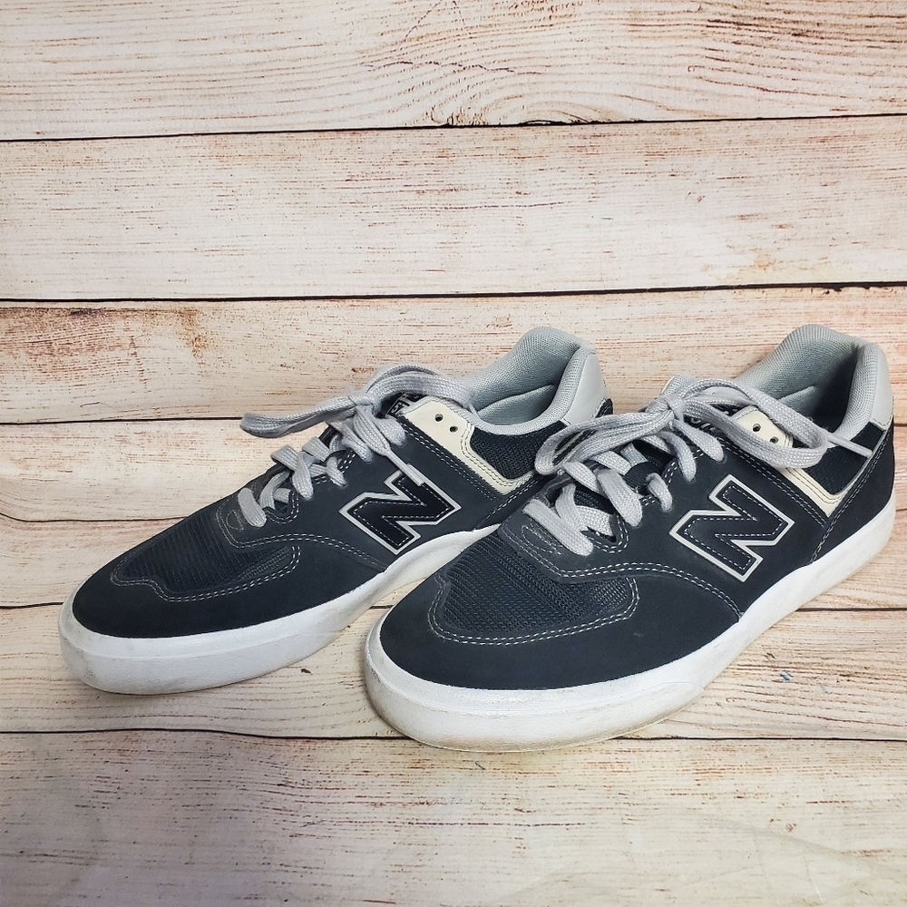 New Balance Mens 8.5 Numeric 574 Black/Gray/White Sneakers Shoes